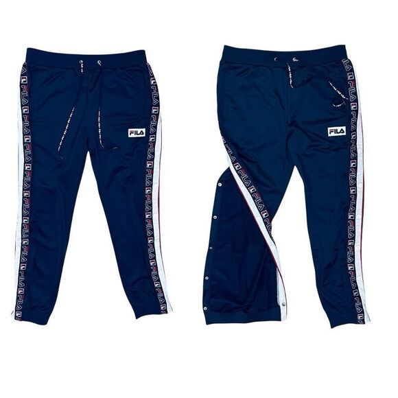 Fila Logo Side/Split/Snap Basketball Men’s Pants Sweatpants Jogger Activewear M - Picture 1 of 14